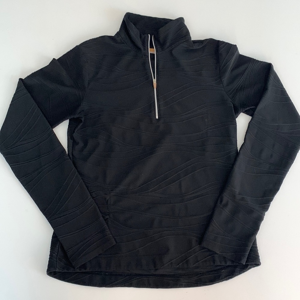 Lucy black textured 1/4 zip pullover, women’s S, EUC